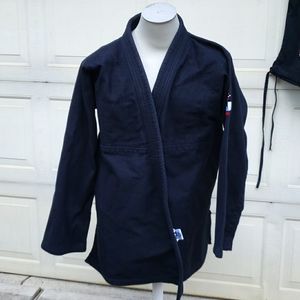 FUJI Full 3-Piece Martial Arts Gi Black with White Belt Size A5 3X